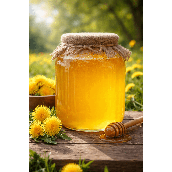 Miód mniszkowy naturalny  | wiosenny, aromatyczny, prosto z pasieki 1,2kg