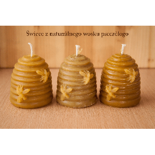 Świece z naturalnego wosku pszczelego – ule z pszczołami